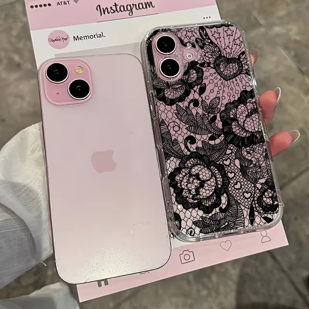 Lace Flowers INS Clear Phone C - огляд і ціна Clear Shockproof Bumper Case